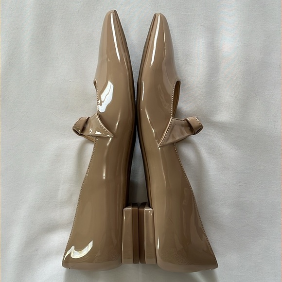 Nine West Nude Patent Leather “Leeza” Pointed Toe Mary Jane Flats - Picture 4 of 10